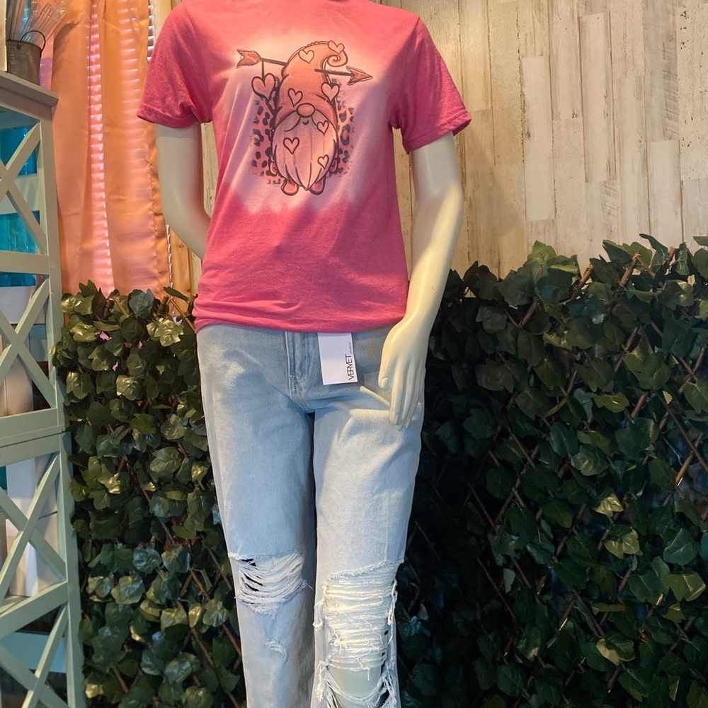 Pink Graphic Tee and Ripped Jeans